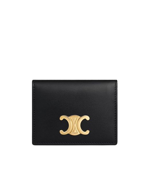 Céline Black Bi-Fold Card Holder Triomphe