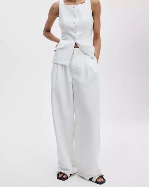 Rag & Bone White Chappel Tailored Pant