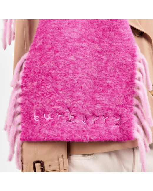 Burberry Pink Alpaca Happy Medium-Thick Scarf