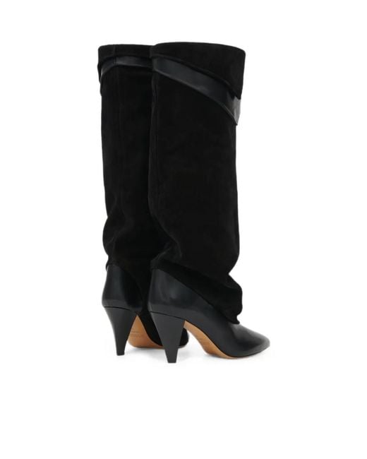 Isabel Marant Black Slouchy Cone-Heel Boots