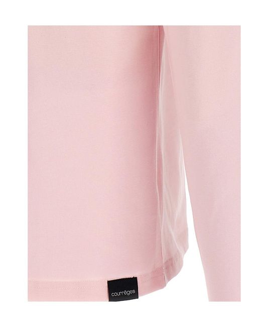 Courreges Pink Logo-Appliqué Jersey Sweatshirt for men