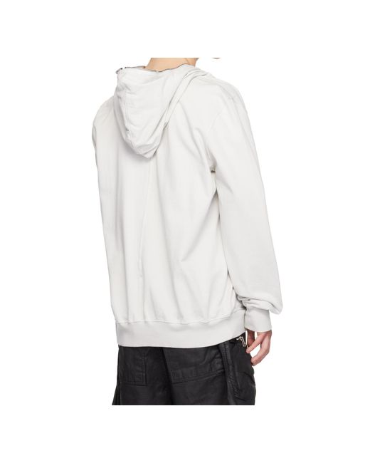 Rick Owens White Long-Sleeved Sweatshirt for men