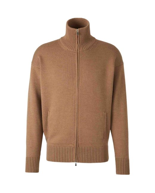 Gran Sasso Brown Zip-Up Cardigan for men