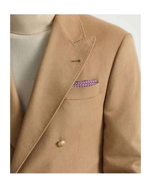 Brunello Cucinelli Purple Silk Geometric-Pattern Pocket Square for men