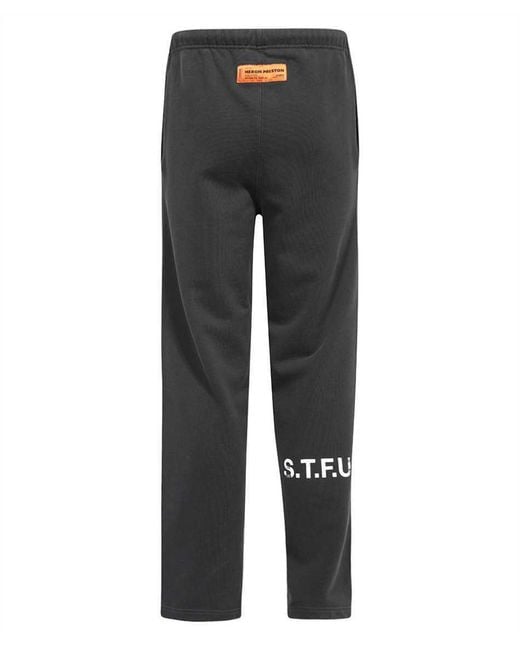 Heron Preston Gray Elasticated Waistband Tapered Leg Pants for men