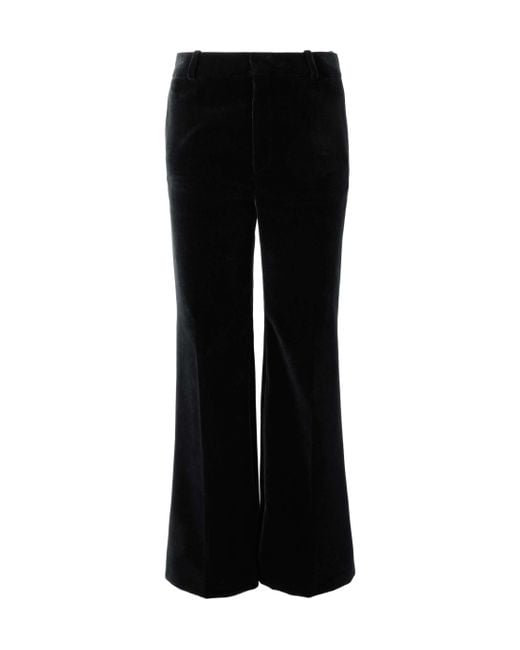 Chloé Black Chloé Flared Velvet Tailored Pants