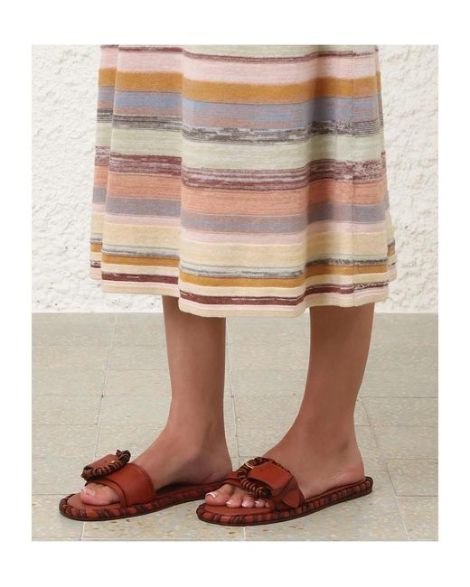 Zimmermann Brown Alchemy Buckle Slippers