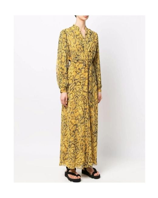 Diane von Furstenberg Metallic Belted Snake-Print Maxi Dress