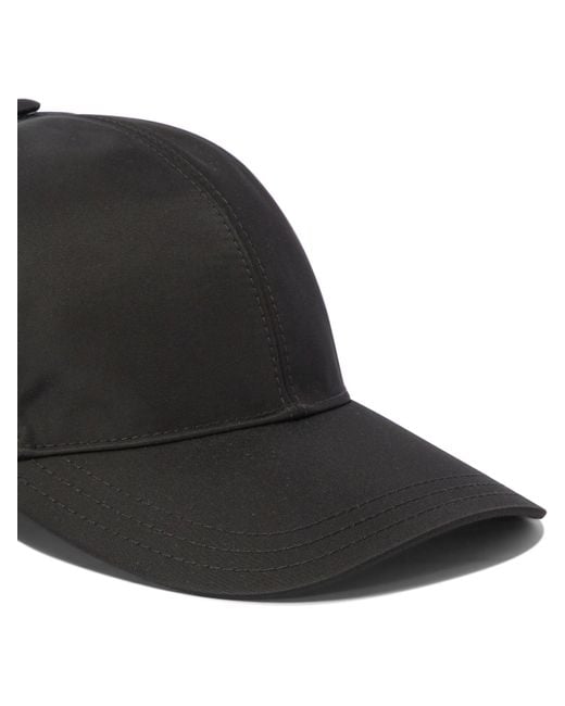 Prada Black Re-Nylon Logo Plaque Baseball Hat