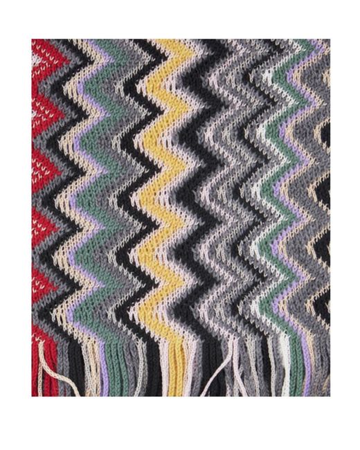Missoni Gray Tasseled Scarf for men