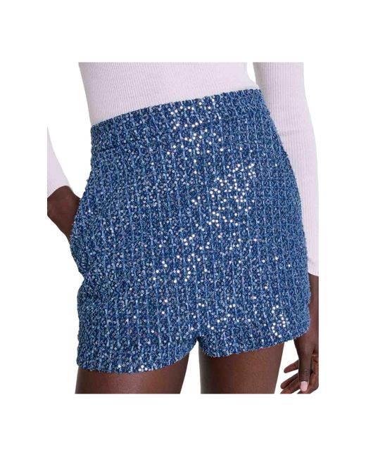 Maje Blue Sequin Shorts