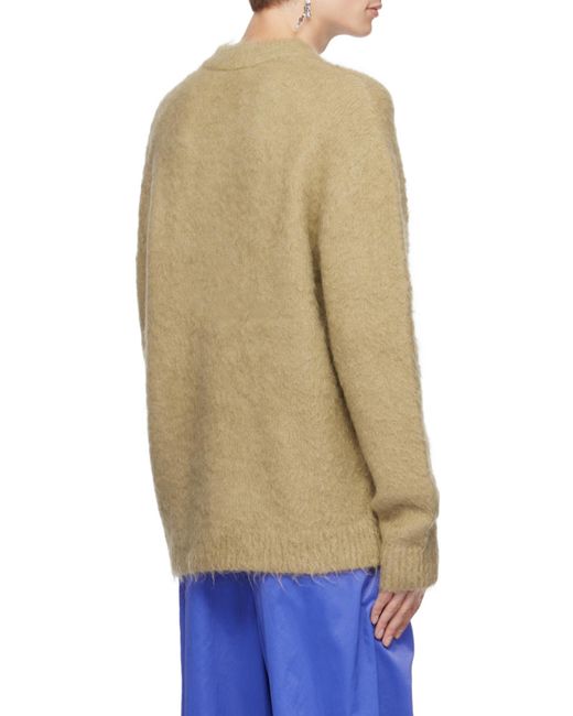 Acne Natural Crewneck Knitted Sweater for men