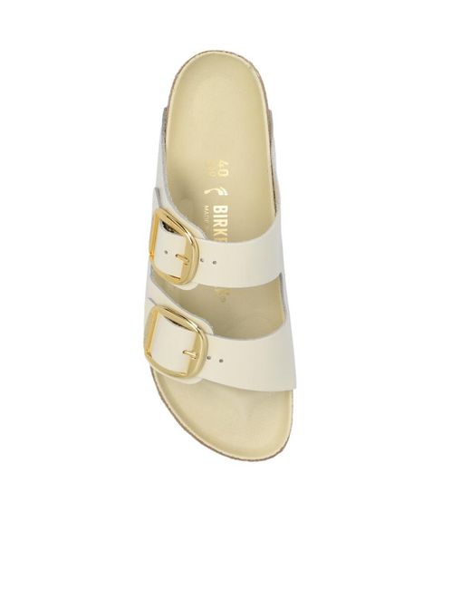Birkenstock White Arizona Buckled Slip-On Sandals