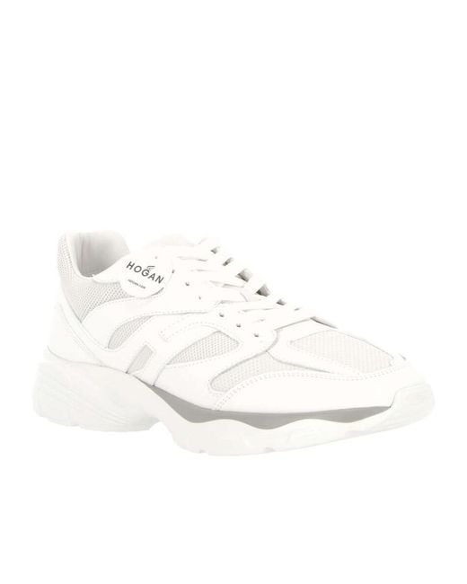 Hogan White Allac Panelled Lace-Up Sneakers for men
