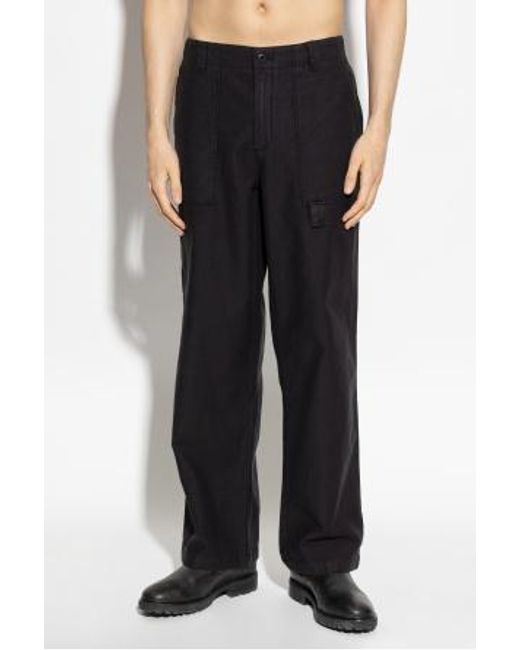 AllSaints Black Logo Patch Straight-Leg Pants for men