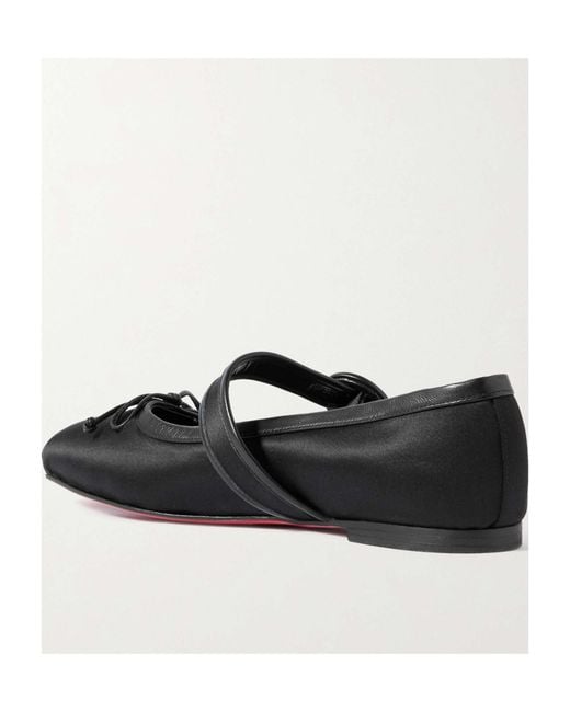 Christian Louboutin Black Square Toe Ballet Flats