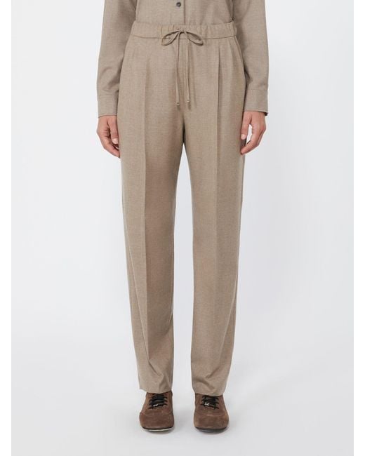 Max Mara Natural Drawstring Casual Pants