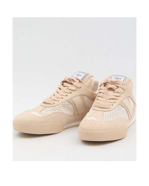 Chloé Natural Chloé Kick Lace-Up Sneakers
