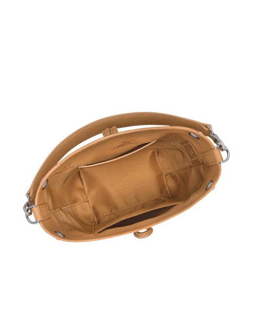 Longchamp White Le Roseau Xs Bucket Bag