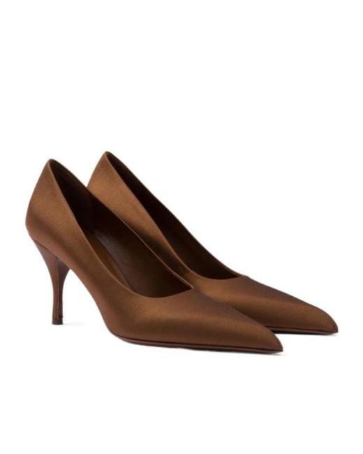 Prada Brown Pointed Toe Slip-On Pumps
