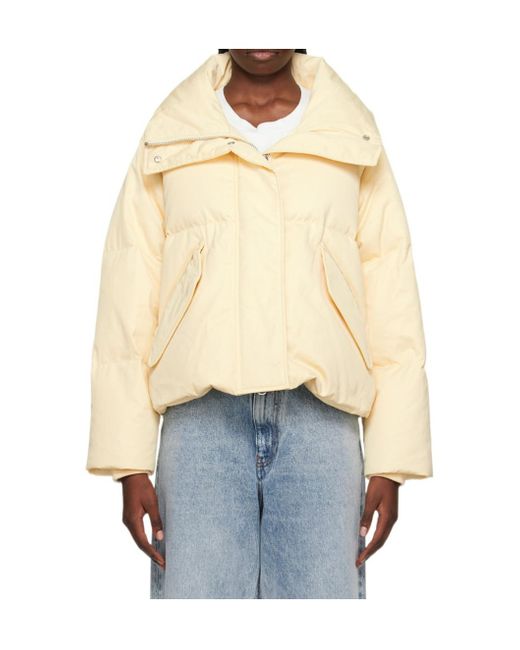 MM6 by Maison Margiela Blue Logo Quilted Down Jacket