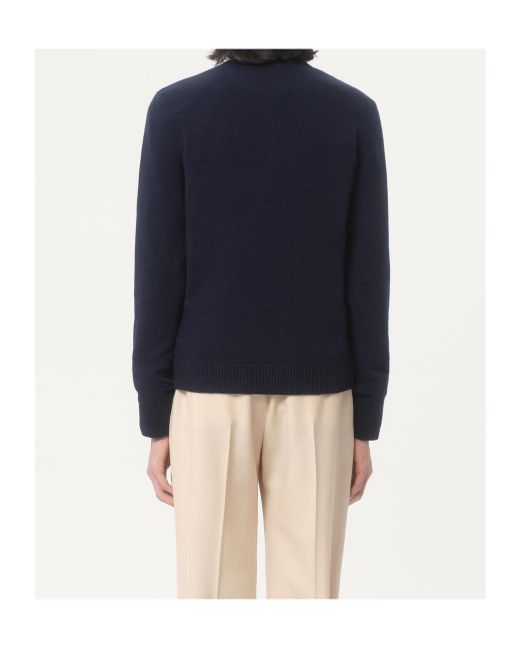 Valentino Blue Heart Motif Crewneck Sweater for men