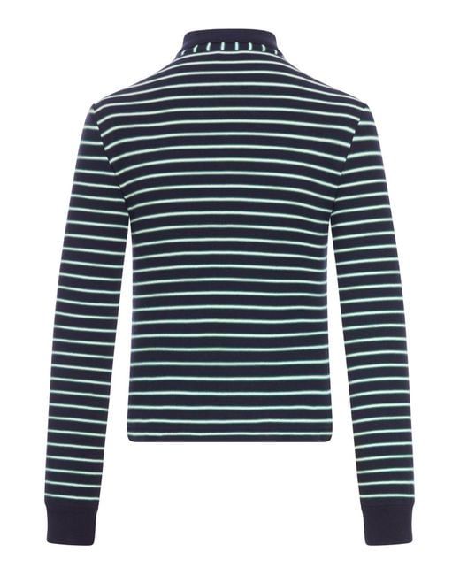 Céline Blue Long-Sleeved Polo Shirt With Triomphe Logo