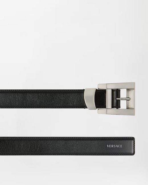 Versace Black Rectangular-Buckle Belt