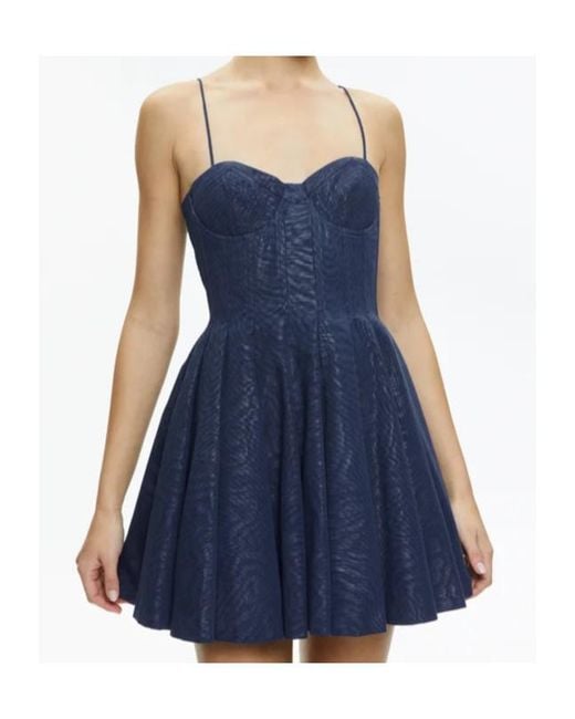 Alice + Olivia Blue Adara Bustier Minidress