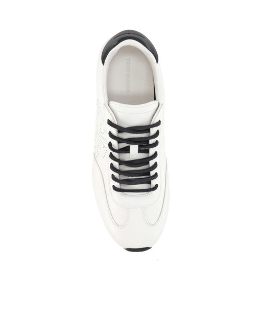 Tory Burch White Field Perforated Logo Sneakers