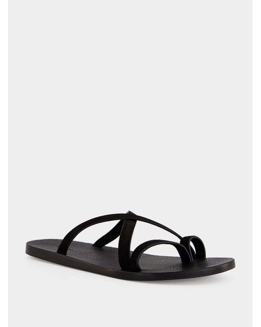 Tom Ford Black Cross-Strap Slippers for men