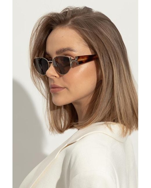 Chloé Multicolor Chloé Eyewear Triangle Frame Sunglasses