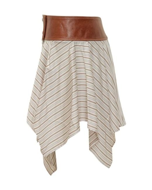 IRO Gray Umby Striped Handkerchief Skirt