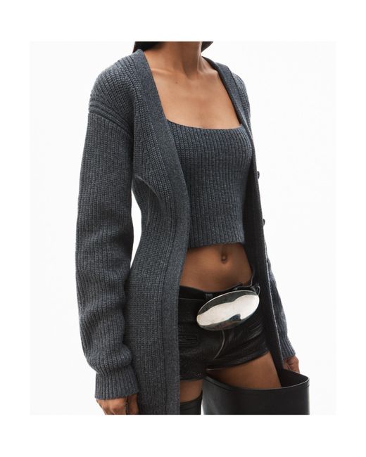 Alexander Wang Gray Pre-Styled Twinset Cardigan