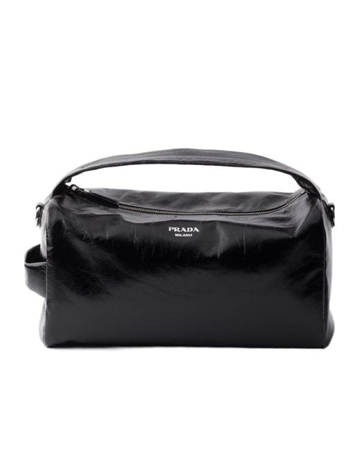 Prada Black Leather Shoulder Bag for men