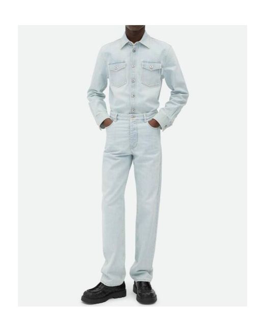 Bottega Veneta Blue Extra Bleached Wide Leg Jeans for men