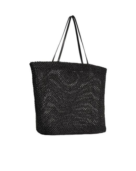 The Row Black Barn Open-Weave Tote Bag