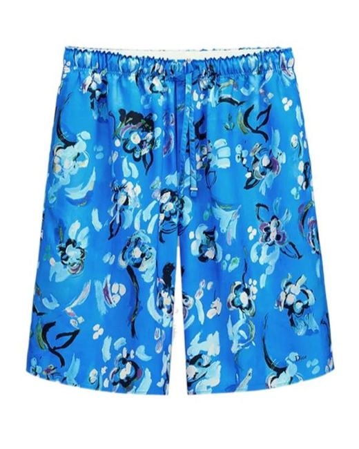 Dior Blue Iviera Shorts for men