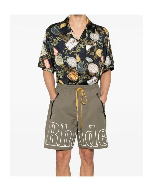 Rhude Green Short-Sleeved Shirt for men