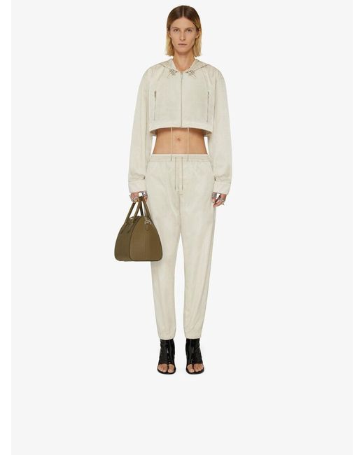 Givenchy Natural 4G Jacquard Cropped Jogging Pants