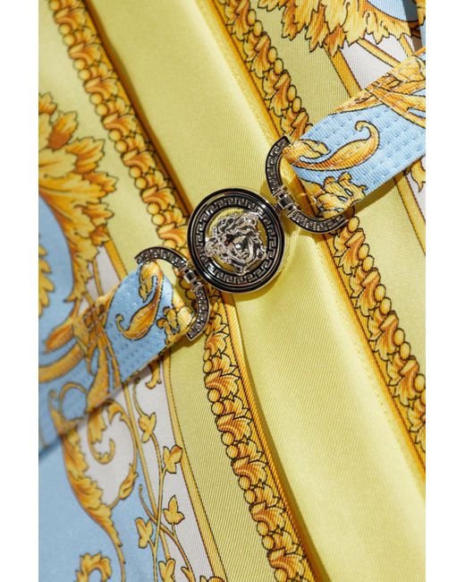 Versace White Pattern-Printed Belted Dress