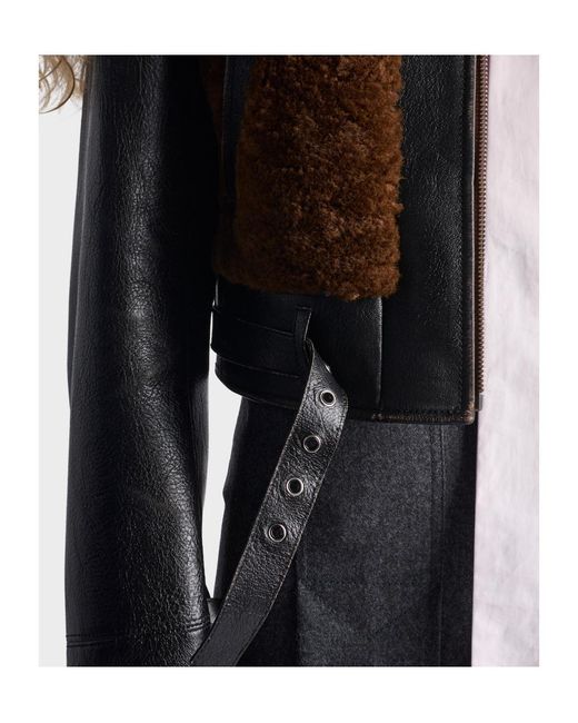Prada Brown Leather And Shearling Jacket