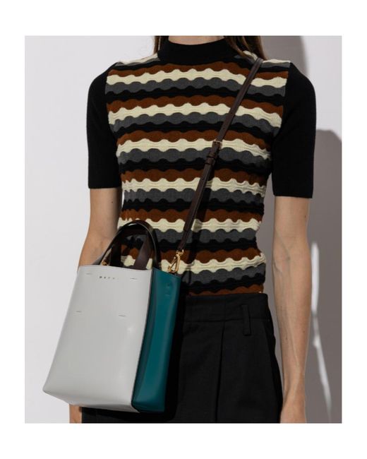 Marni White Museo Mini Shoulder Bag