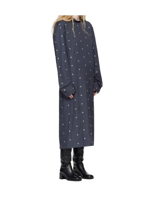 Rier Blue Long-Sleeved Dress