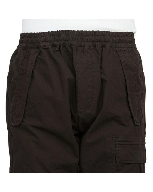 C P Company Black Drawstring Waist Cargo Pants for men