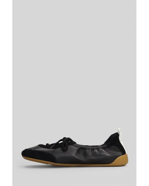 Chloé Black Chloé Kick Lace-Up Ballet Flats