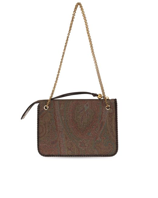 Etro Brown Zippered Shoulder Bag