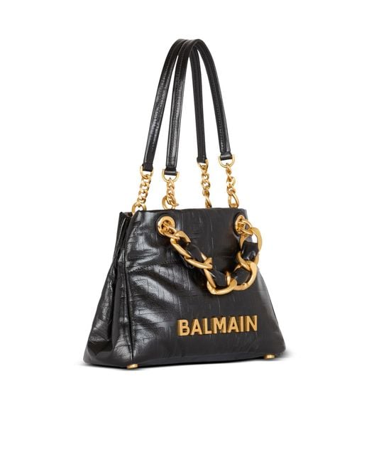 Balmain Black Small 1945 Soft Tote Bag