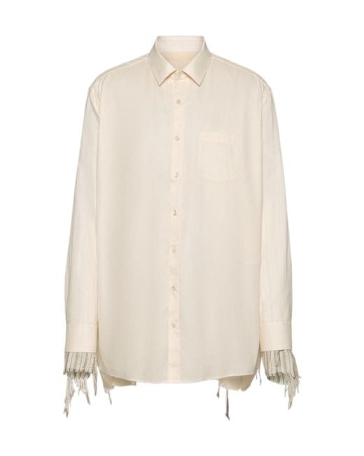 Maison Margiela White Raw-Edge Hem Buttoned Jacket for men