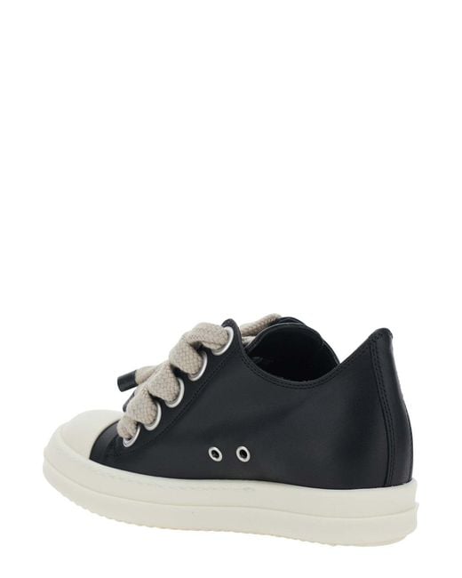 Rick Owens Black Jumbolace Low Sneakers